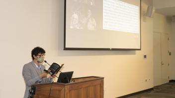 Juan Diego reads an excerpt from his book