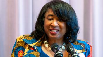 Renetta Garrison Tull at podium