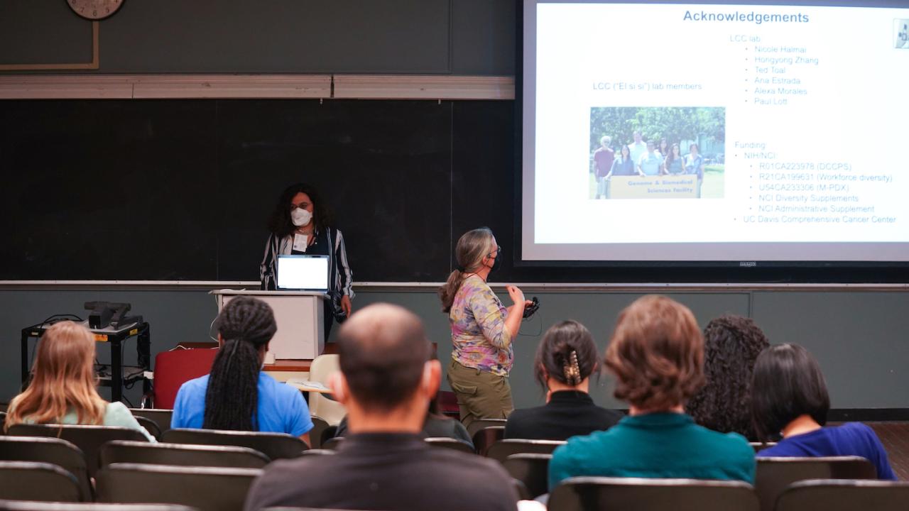 Mariel Vazquez and Dawn Sumner lead a discussion