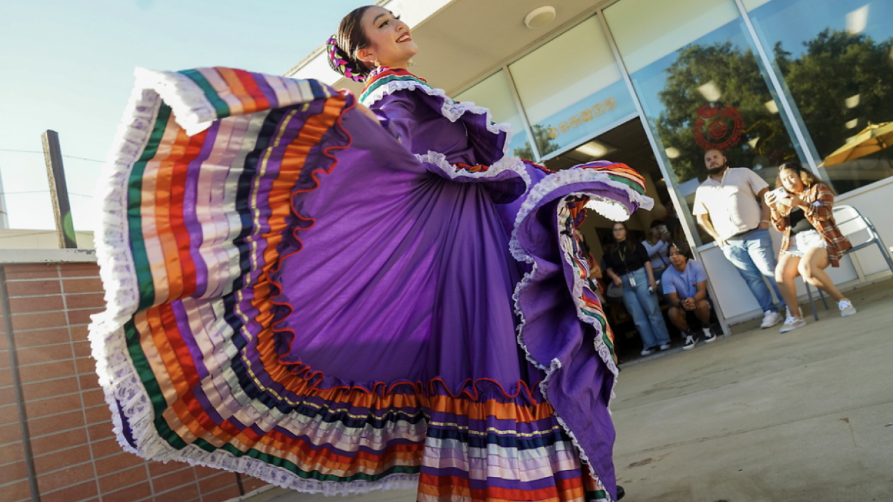 Ballet Folklorico performs at the Center for Chicanx and Latinx Academic Student Success (CCLASS) 5th Year Anniversary and open house on September 27, 2022.