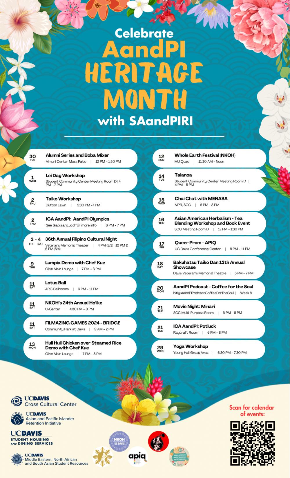 A and PI Heritage Month Calendar