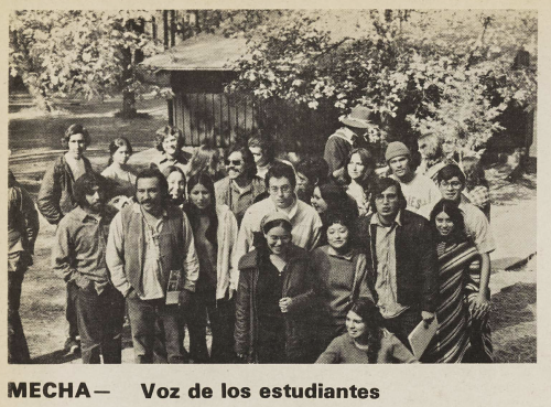 MECHA–Voz de los estudiantes, group picture of MECHA students, Third World News, April 30, 1973