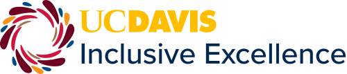 UC Davis Inclusive Excellence logo with colorful circular emblem.