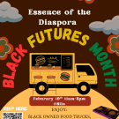 Black Futures Month event poster featuring Essence of the Diaspora at Silo event