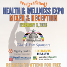Health and Wellness Expo invitation with event details, sponsors, and registration information.
