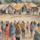 Watercolor Photo of Village